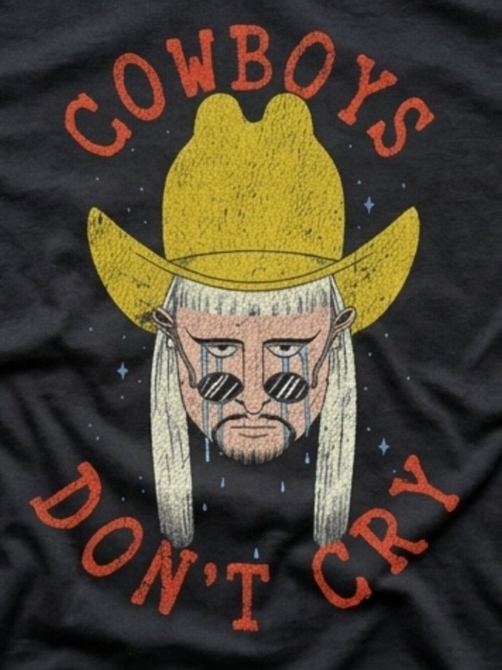 Cowboys Don't Cry Graphic Tee Vintage Western Cowboy Y2K Country Shirt - Picture 2 of 2